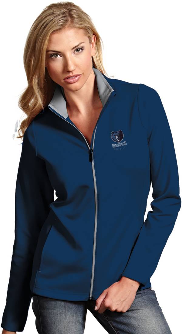 Antigua Women's Memphis Grizzlies Leader Navy Full-Zip Fleece