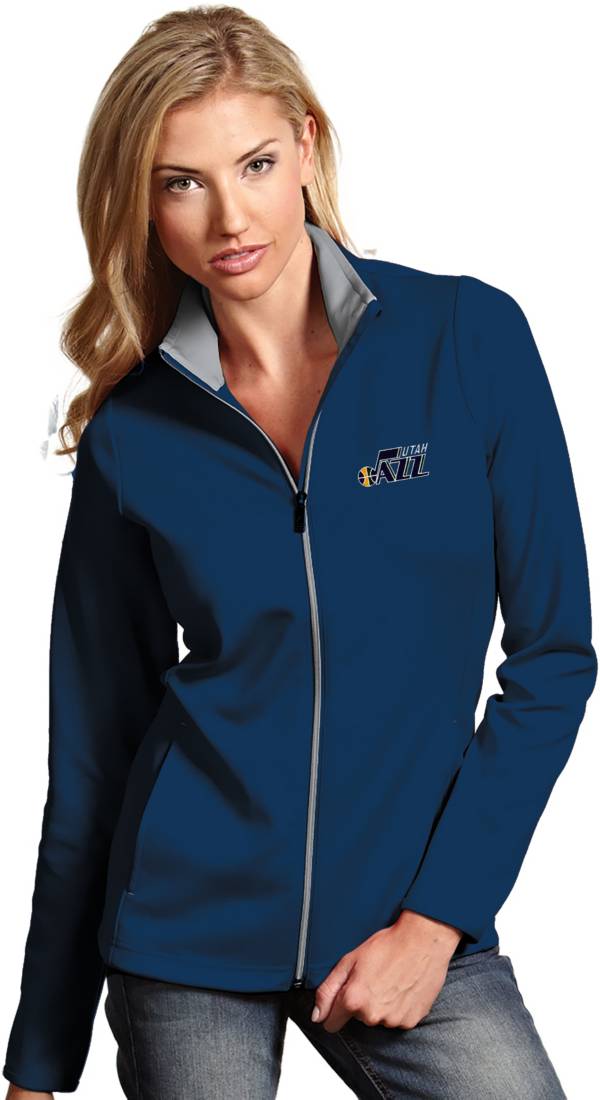 Antigua Women's Utah Jazz Leader Navy Full-Zip Fleece