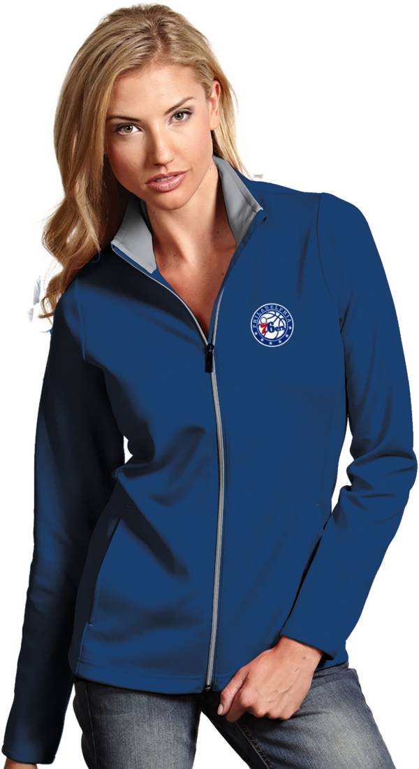 Antigua Women's Philadelphia 76ers Leader Royal Full-Zip Fleece