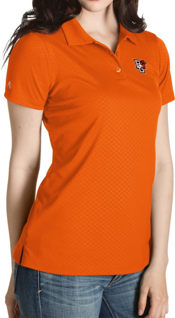 Antigua Women's Bowling Green Falcons Orange Inspire Performance Polo