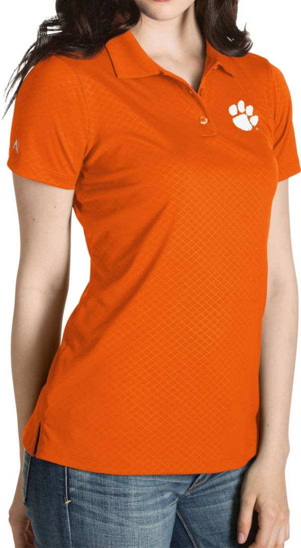 Antigua Women's Clemson Tigers Orange Inspire Performance Polo