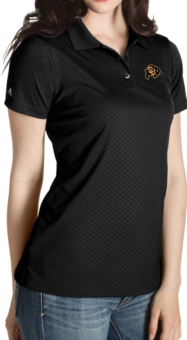 Antigua Women's Colorado Buffaloes Black Inspire Performance Polo