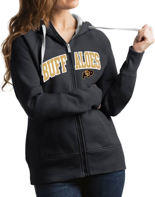 Antigua Women's Colorado Buffaloes Grey Victory Full-Zip Hoodie