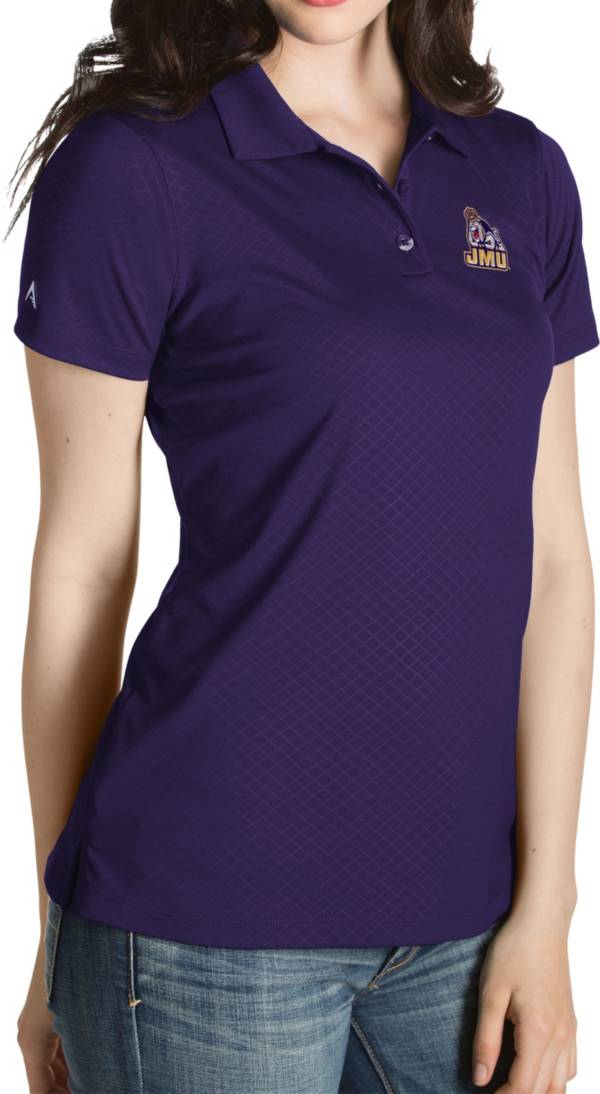 Antigua Women's James Madison Dukes Purple Inspire Performance Polo