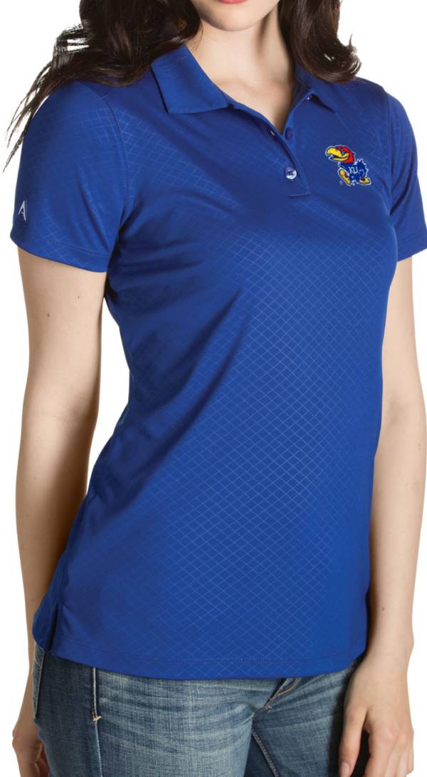 Antigua Women's Kansas Jayhawks Blue Inspire Performance Polo