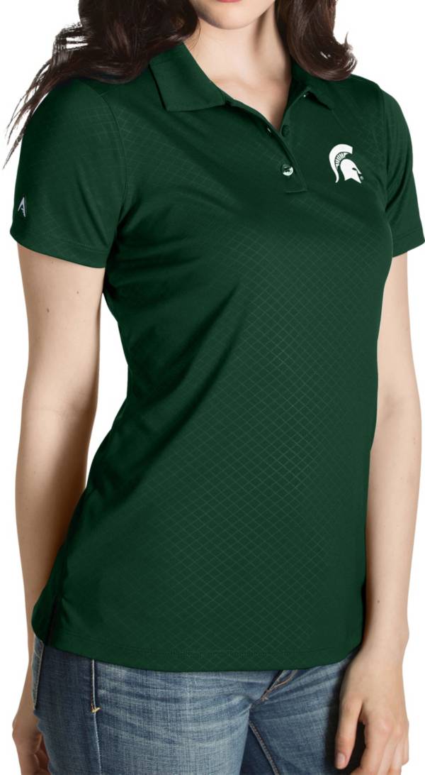 Antigua Women's Michigan State Spartans Green Inspire Performance Polo