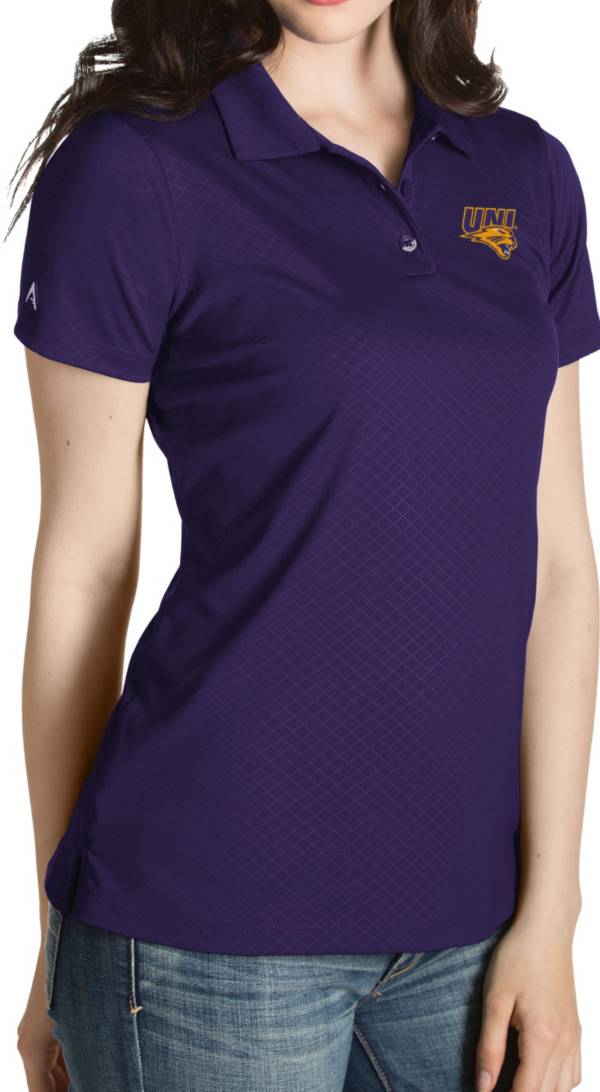 Antigua Women's Northern Iowa Panthers Purple Inspire Performance Polo