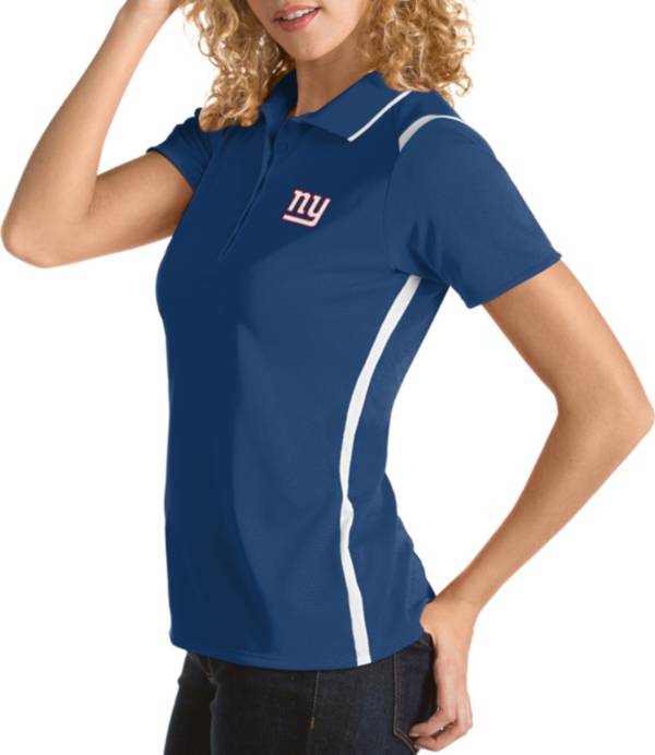 Antigua Women's New York Giants Merit Royal Xtra-Lite Pique Polo