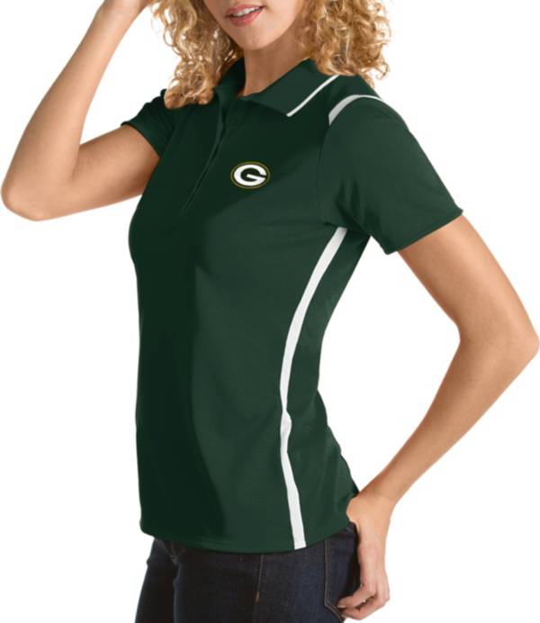 Antigua Women's Green Bay Packers Merit Green Xtra-Lite Pique Polo