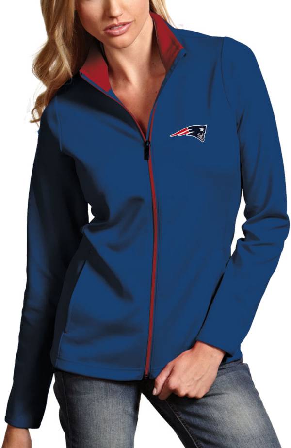 Antigua Women's New England Patriots Leader Full-Zip Navy Jacket