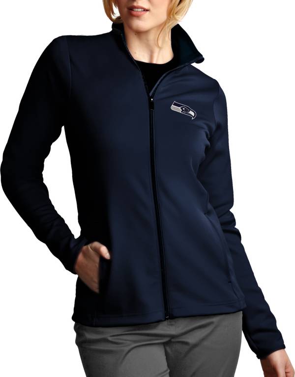 Antigua Women's Seattle Seahawks Leader Full-Zip Navy Jacket