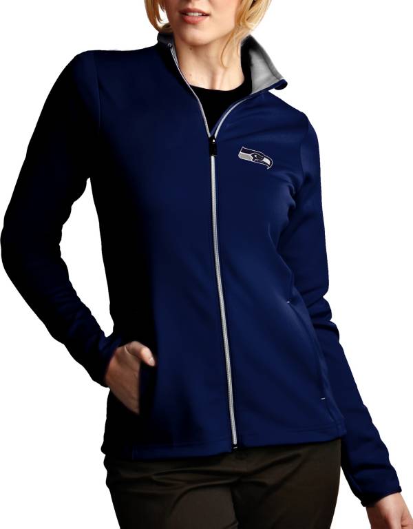 Antigua Women's Seattle Seahawks Leader Full-Zip Navy Jacket