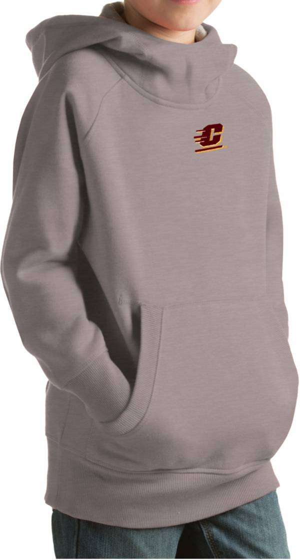 Antigua Youth Central Michigan Chippewas Grey Victory Pullover Hoodie