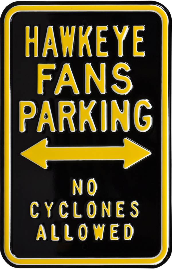 Authentic Street Signs Iowa Hawkeyes No Cyclones Parking Sign product image
