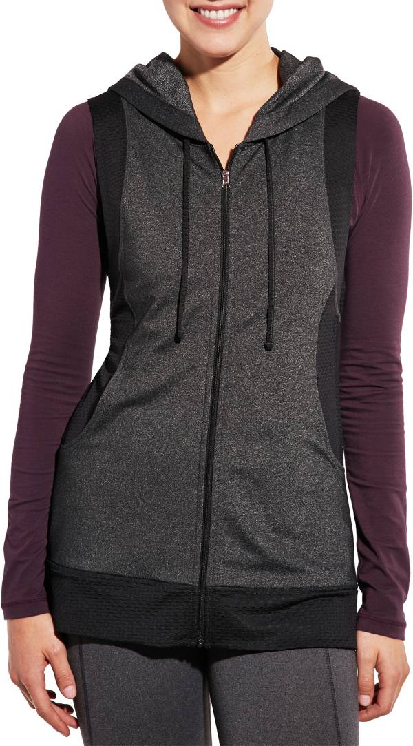 CALIA by Carrie Underwood Women's Effortless Mesh Full Zip Sleeveless Hoodie
