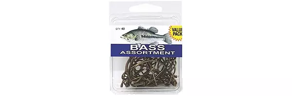 Eagle Claw 40 Piece Bass Hook Assortment Clam