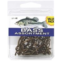 Bass Assortment Hooks~~Multi Size Pack of 40