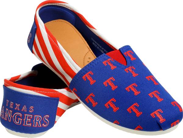 FOCO Texas Rangers Striped Canvas Shoes