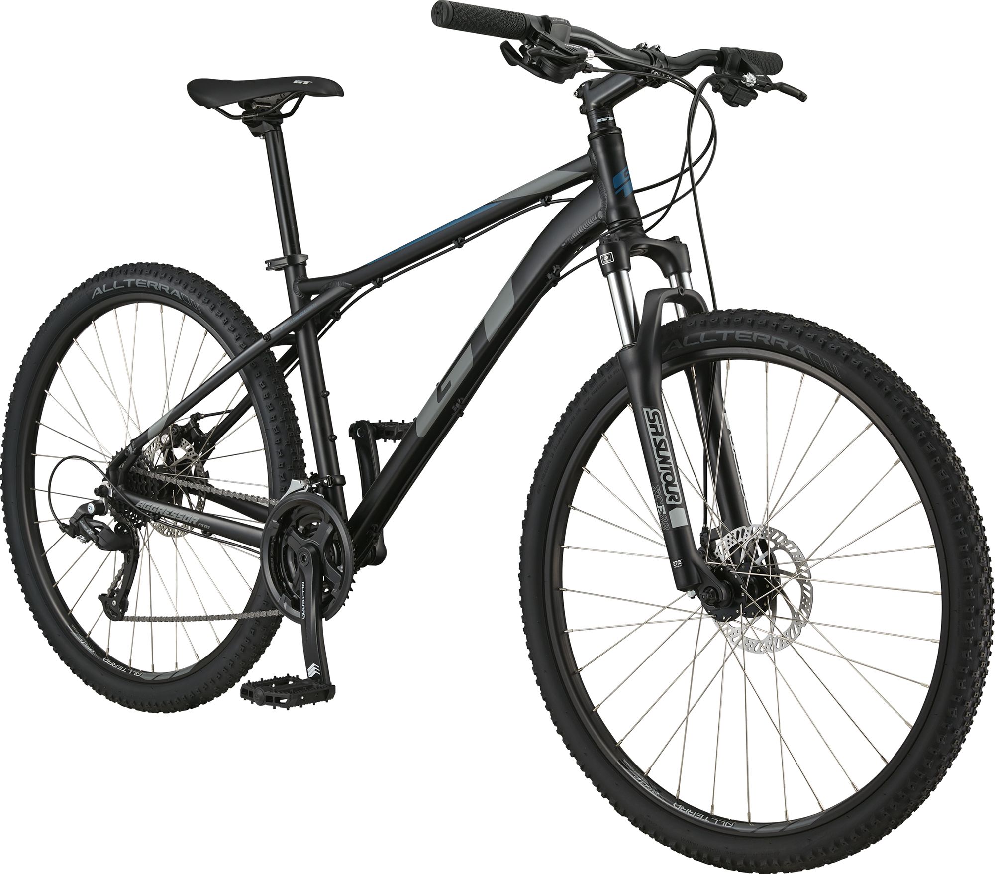 gt men's aggressor pro mountain bike matte black