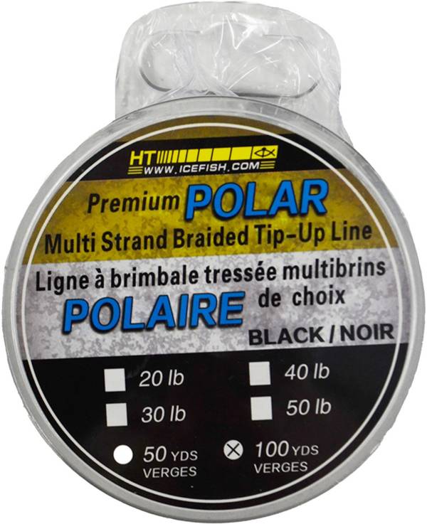 HT Polar Ice Black Braided Tip-Up Line