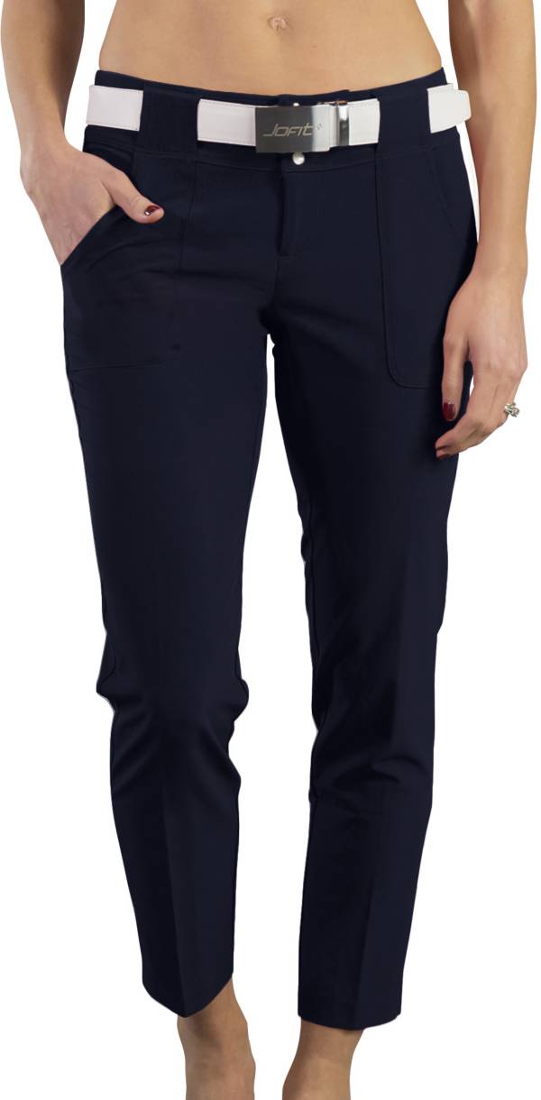 Jofit Women's Belted Cropped Printed Golf Pants