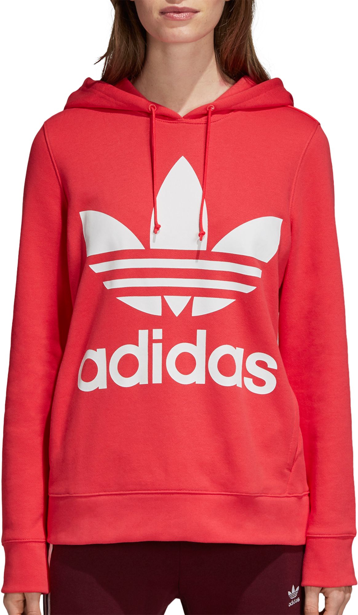 adidas trefoil hoodie core pink