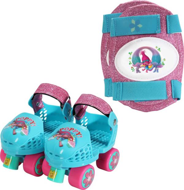 DreamWorks Trolls Girls' Roller Skates and Knee Pads