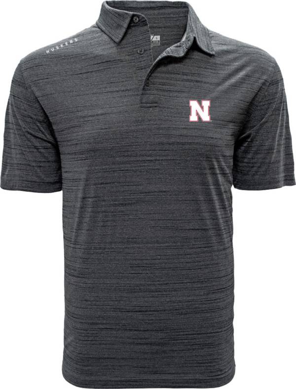 Levelwear Men's Nebraska Cornhuskers Grey Sway Polo