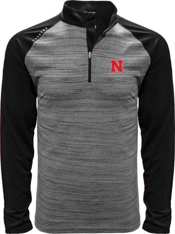 Levelwear Men's Nebraska Cornhuskers Grey Vandal Quarter-Zip Shirt