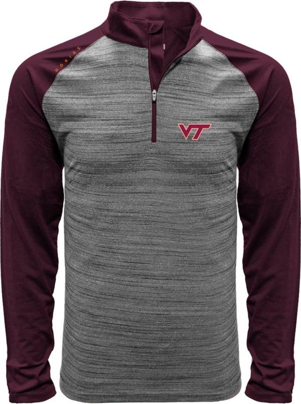 Levelwear Men's Virginia Tech Hokies Grey Vandal Quarter-Zip Shirt