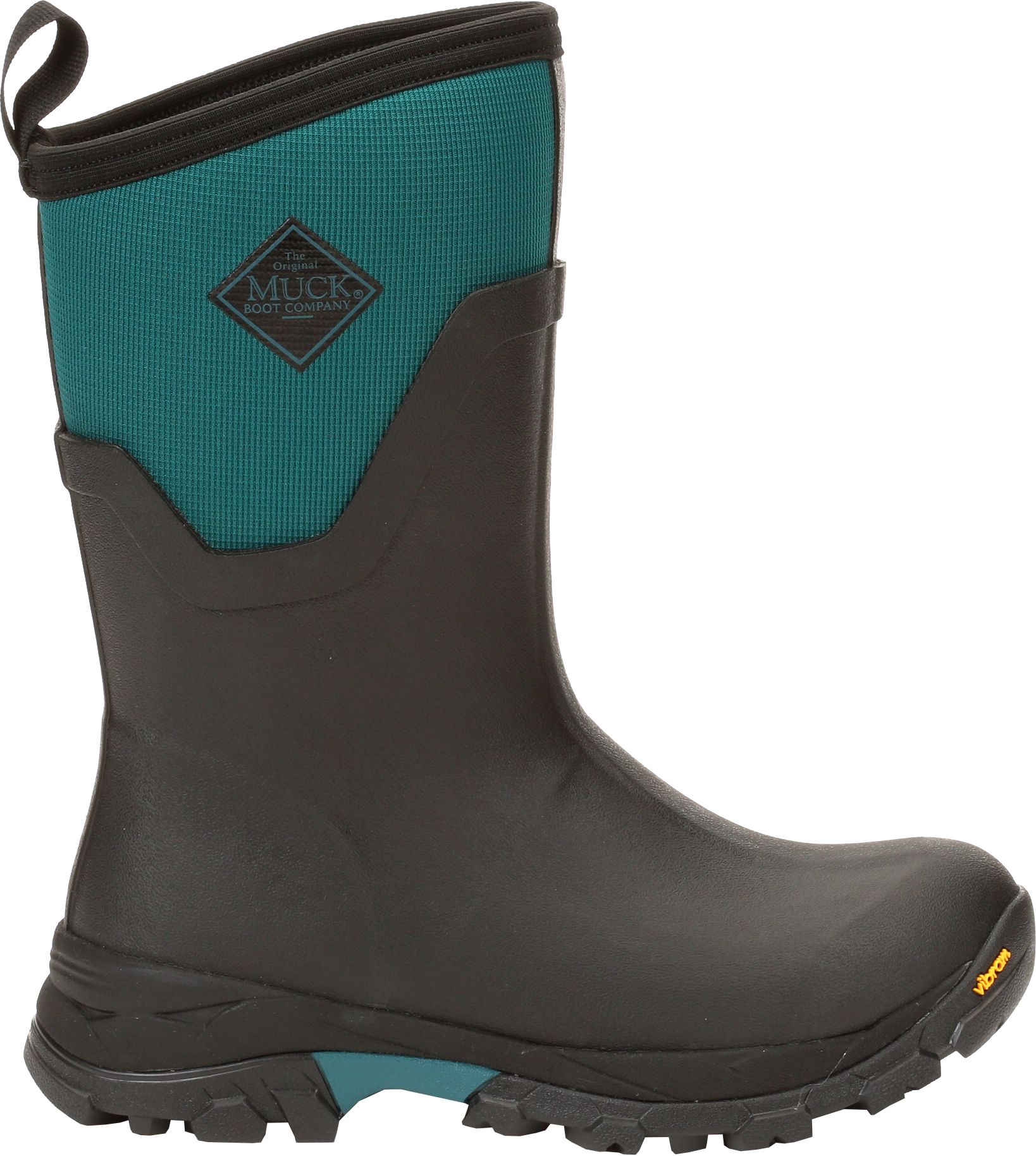 teal and black muck boots