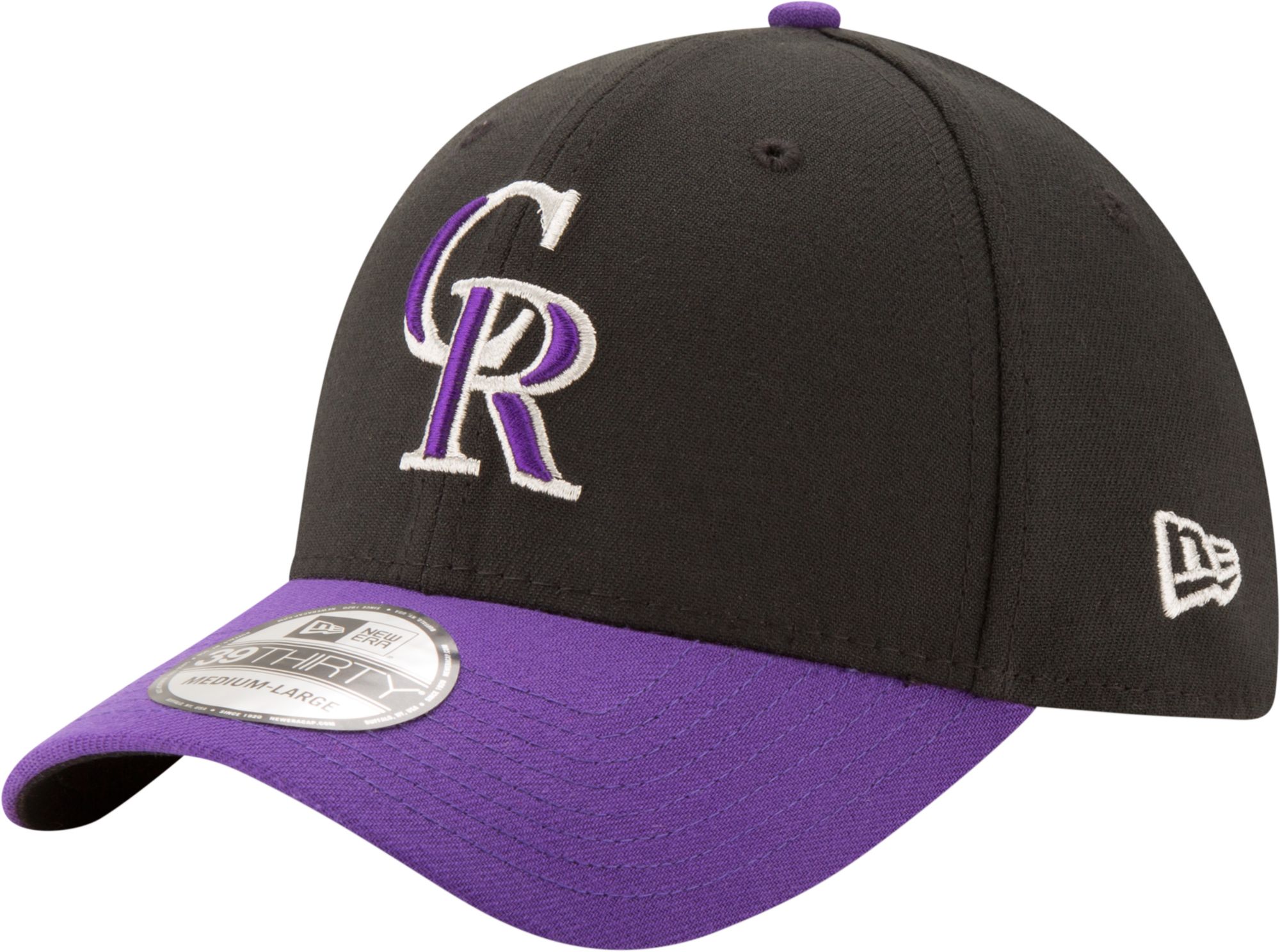 New Era Men's Colorado Rockies 39Thirty Classic Black Stretch Fit Hat |  Dick's Sporting Goods