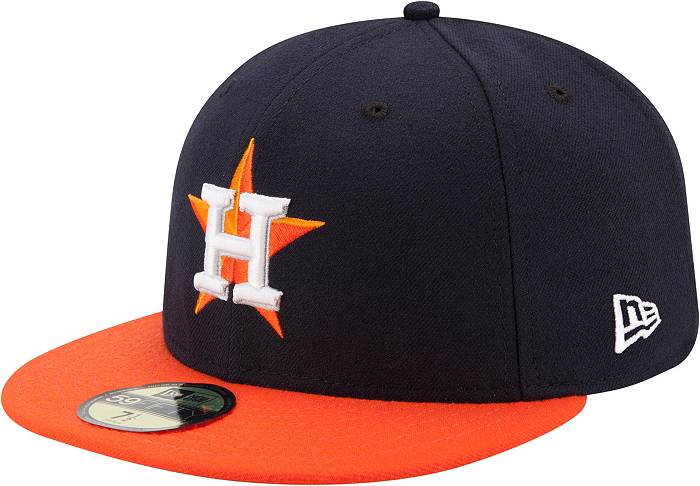 Men's New Era Navy/Orange Houston Astros 2022 World Series Champions Road Side Patch 59FIFTY Fitted Hat