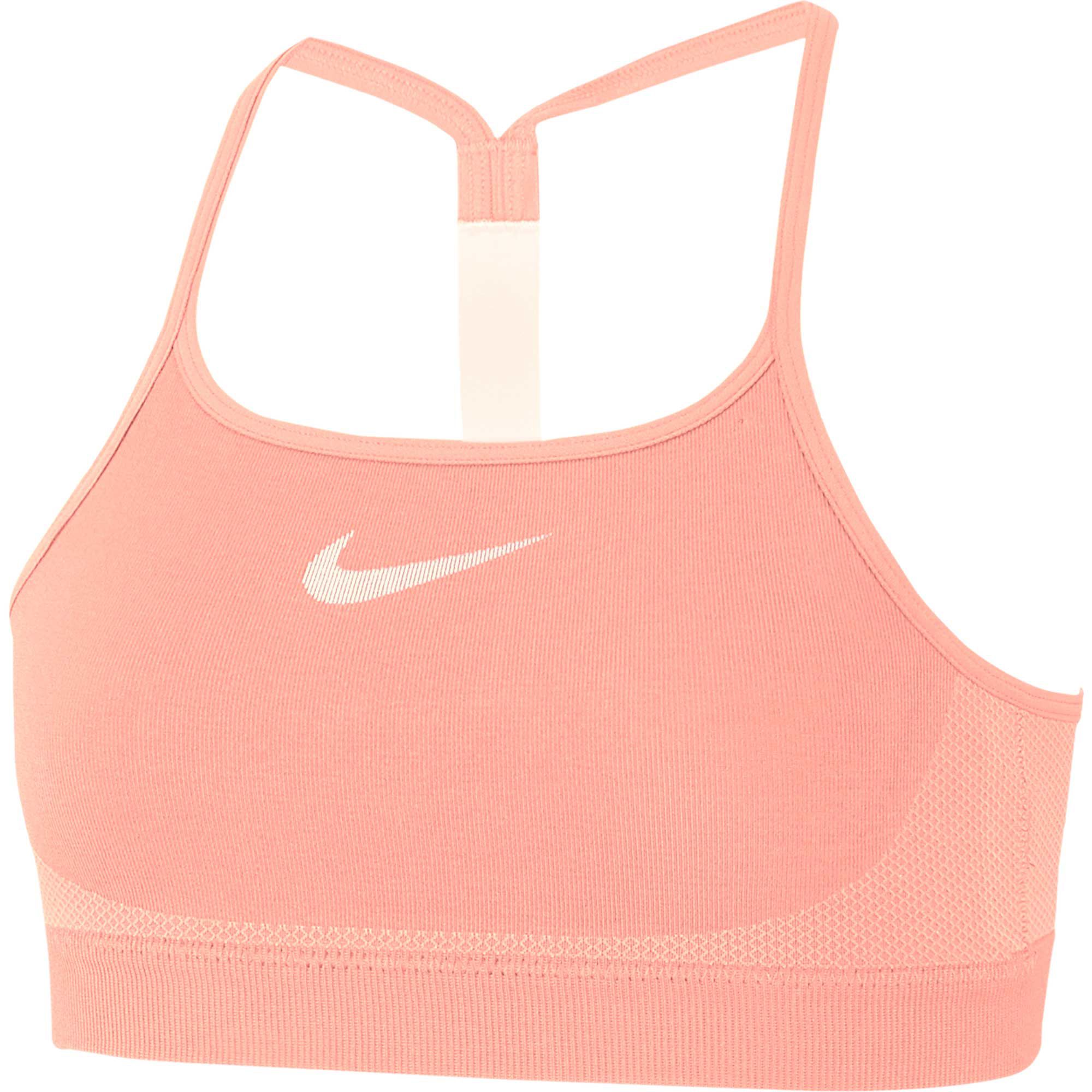 peach nike sports bra