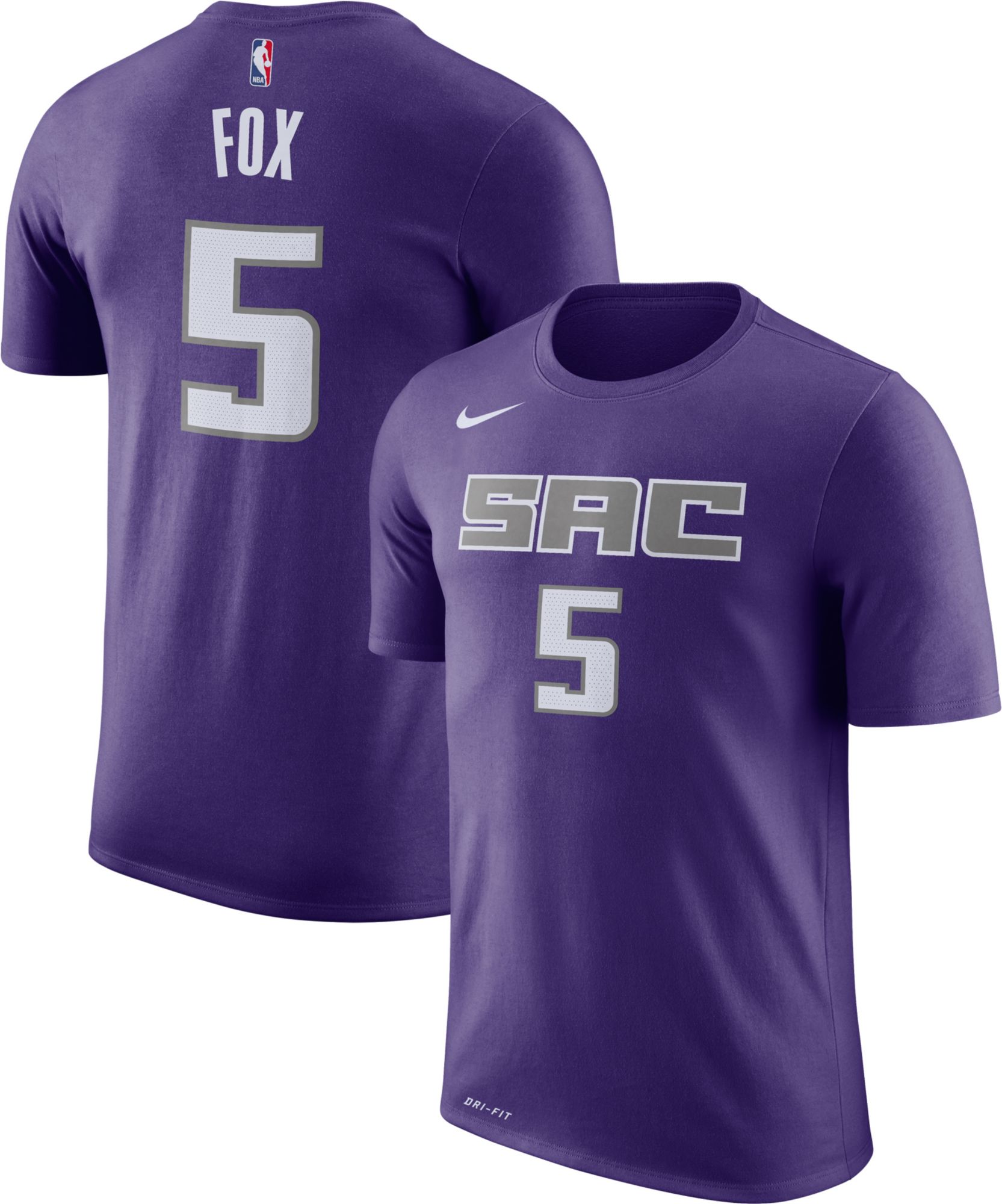 De'Aaron Fox #5 Dri-FIT Purple T-Shirt 