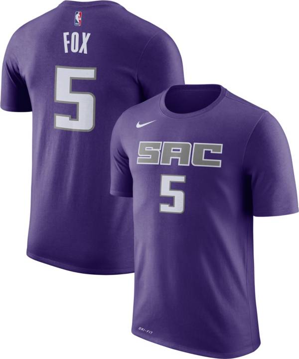 Nike Men's Sacramento Kings De'Aaron Fox #5 Dri-FIT Purple T-Shirt