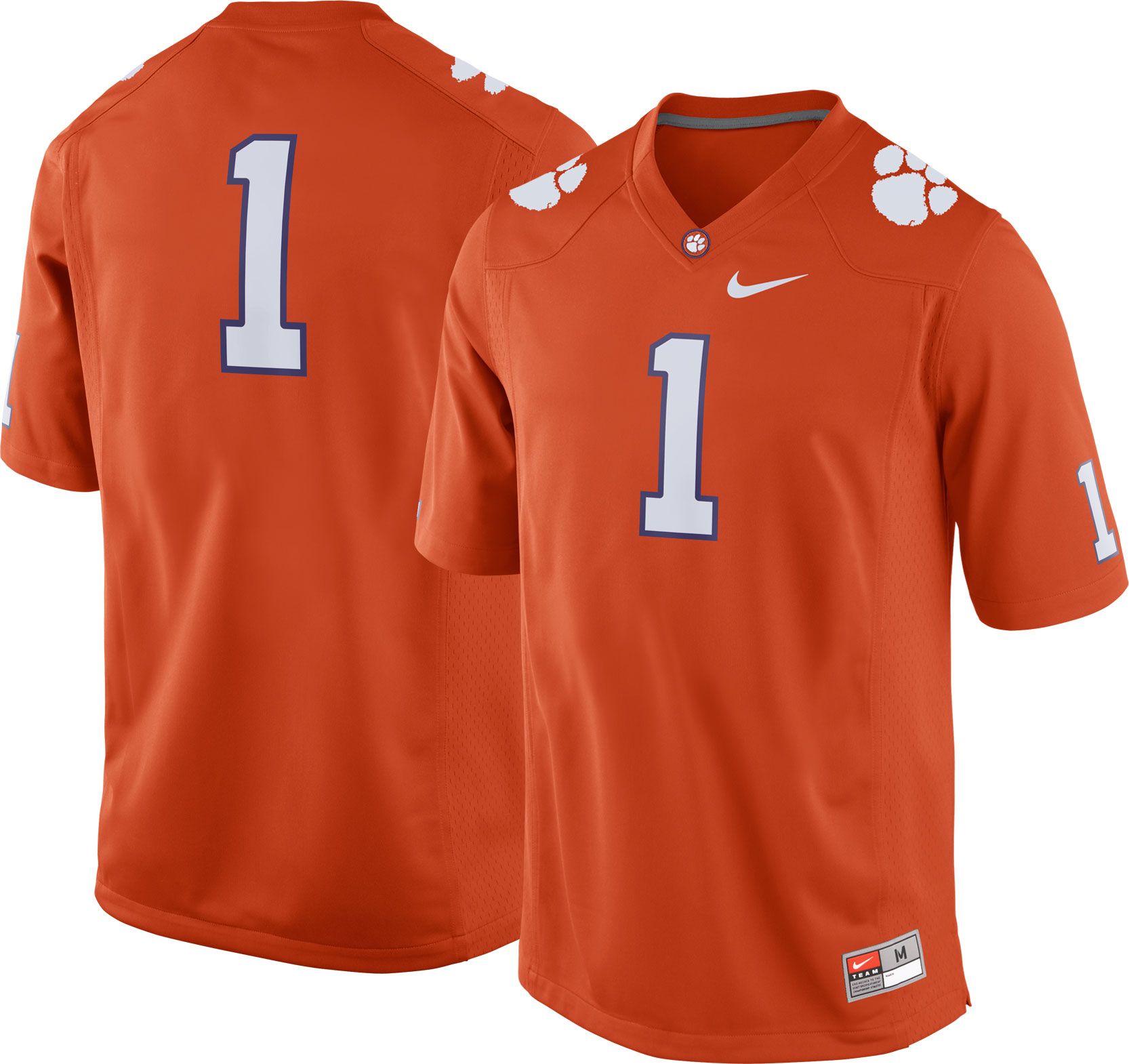 Nike Men's Clemson Tigers #1 Orange 