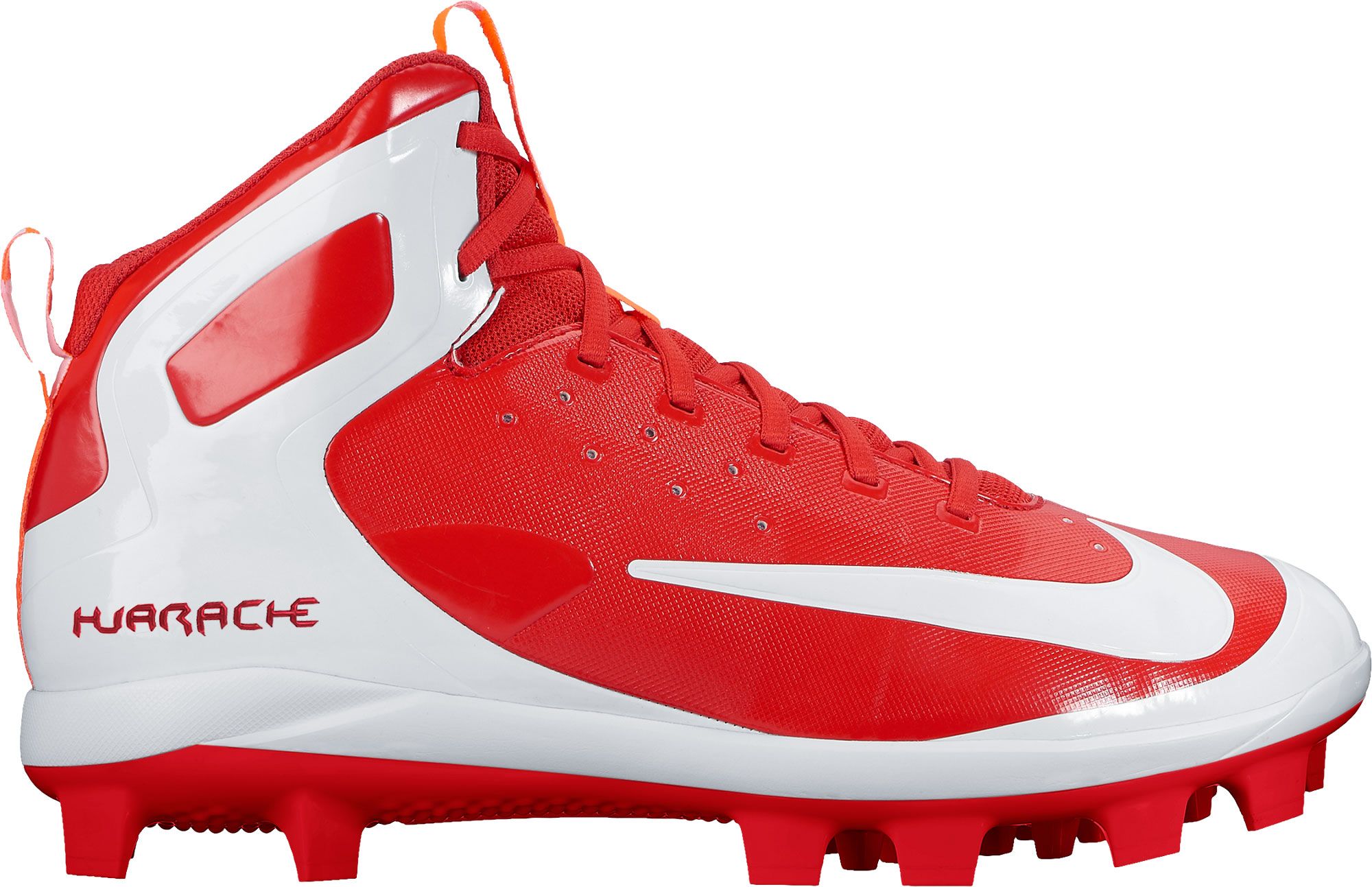 kids red baseball cleats