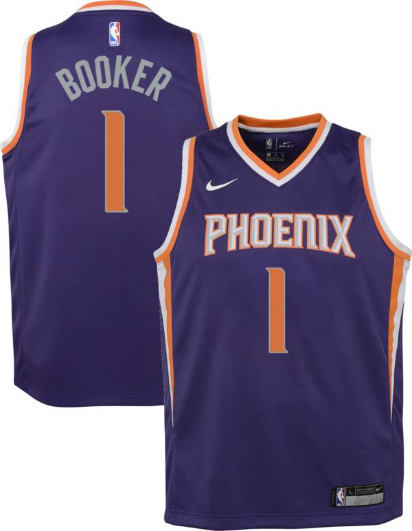 Nike Youth Phoenix Suns Devin Booker #1 Purple Dri-FIT Swingman Jersey product image