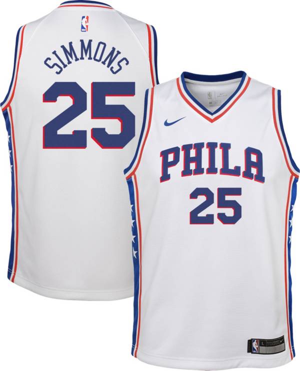 Nike Youth Philadelphia 76ers Ben Simmons #25 White Dri-FIT Swingman Jersey