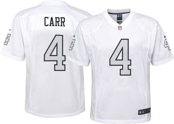 Nike Youth Las Vegas Raiders Derek Carr #4 White Game Jersey