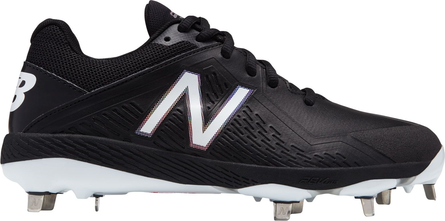 black and white softball cleats