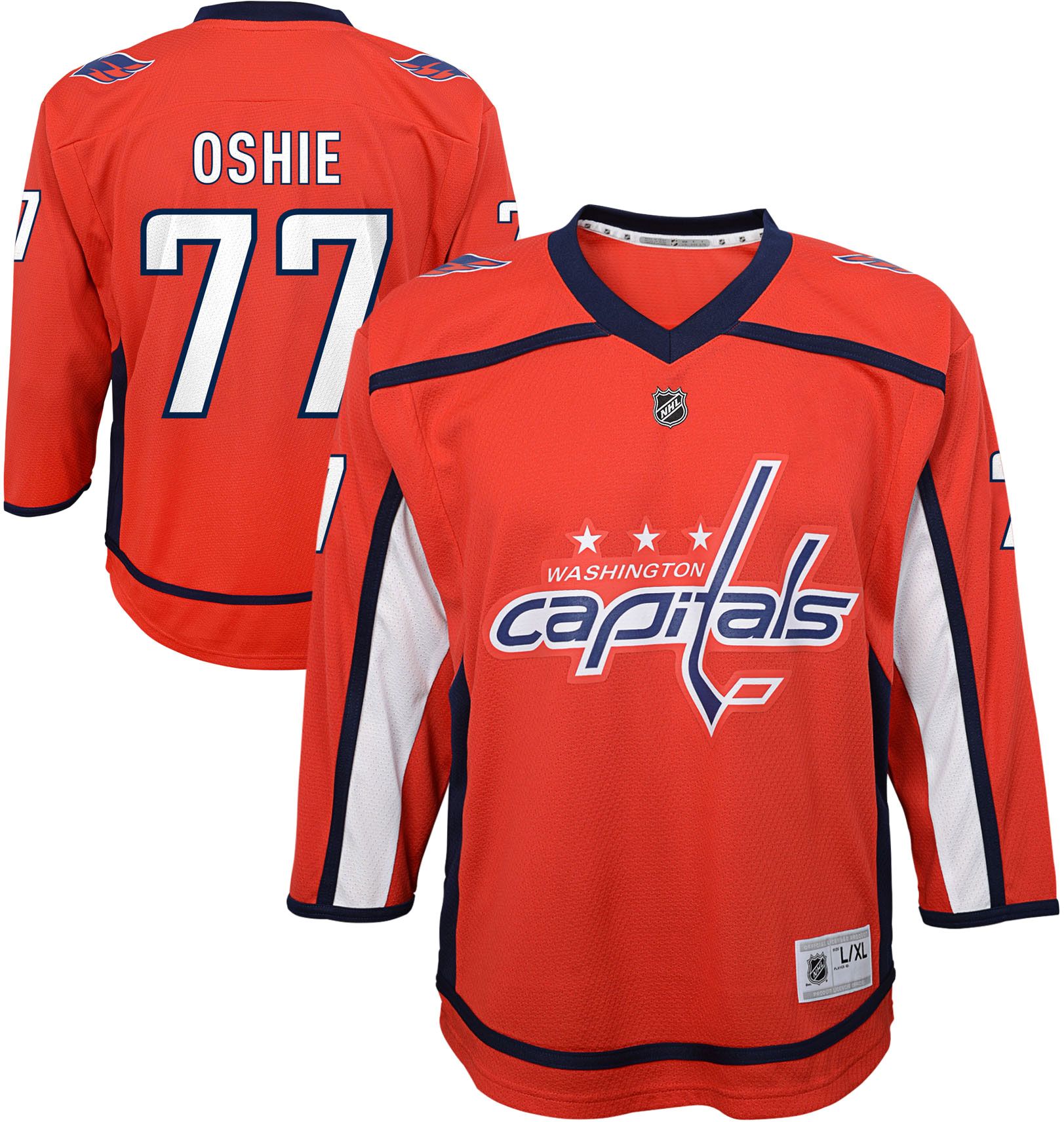No77 T.J. Oshie Red Home Authentic USA Flag Women's Stitched NHL Jersey