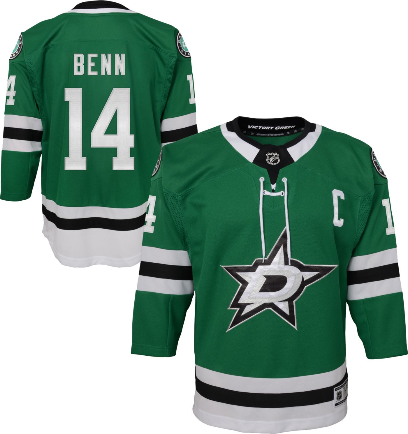 NHL Youth Dallas Stars Jamie Benn 14 Premier Home Jersey Size L XL