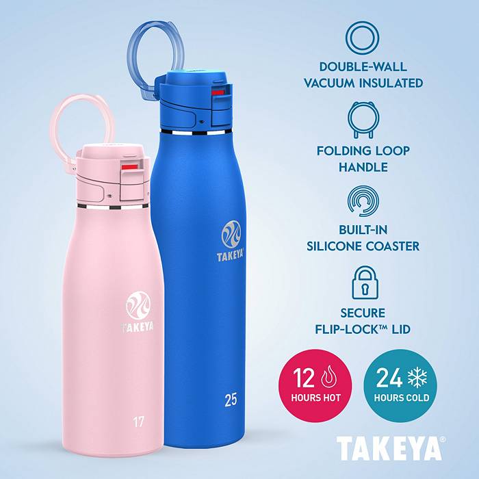 Takeya Traveler Fliplock Bottle, 17 oz, Bluestone