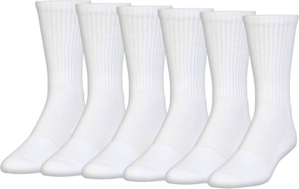 Under Armour Charged Cotton 2.0 Crew Socks, 6 Pack