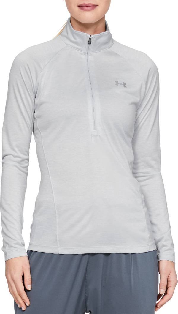 Under Armour Women's Standard Tech Twist Zip Long Sleeve Pullover, (419)  Capri/Fuse Teal/Metallic Silver, X-Small : : Clothing, Shoes &  Accessories