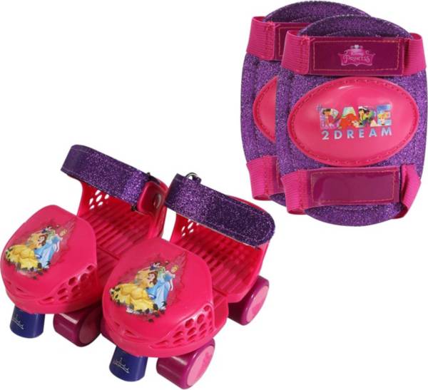 Playhweels Girls' Disney Princess Roller Skates and Knee Pads