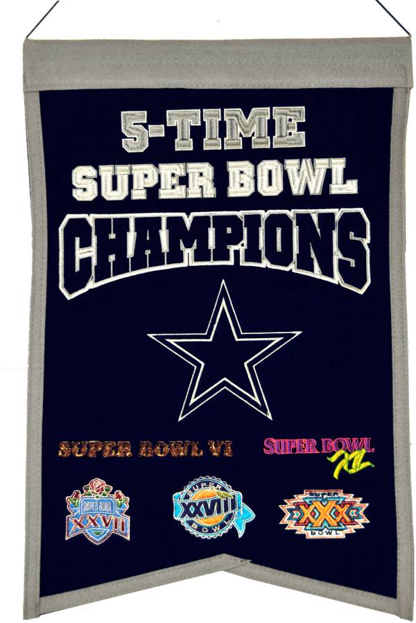 Winning Streak Dallas Cowboys 5 Time Super Bowl Champions Banner