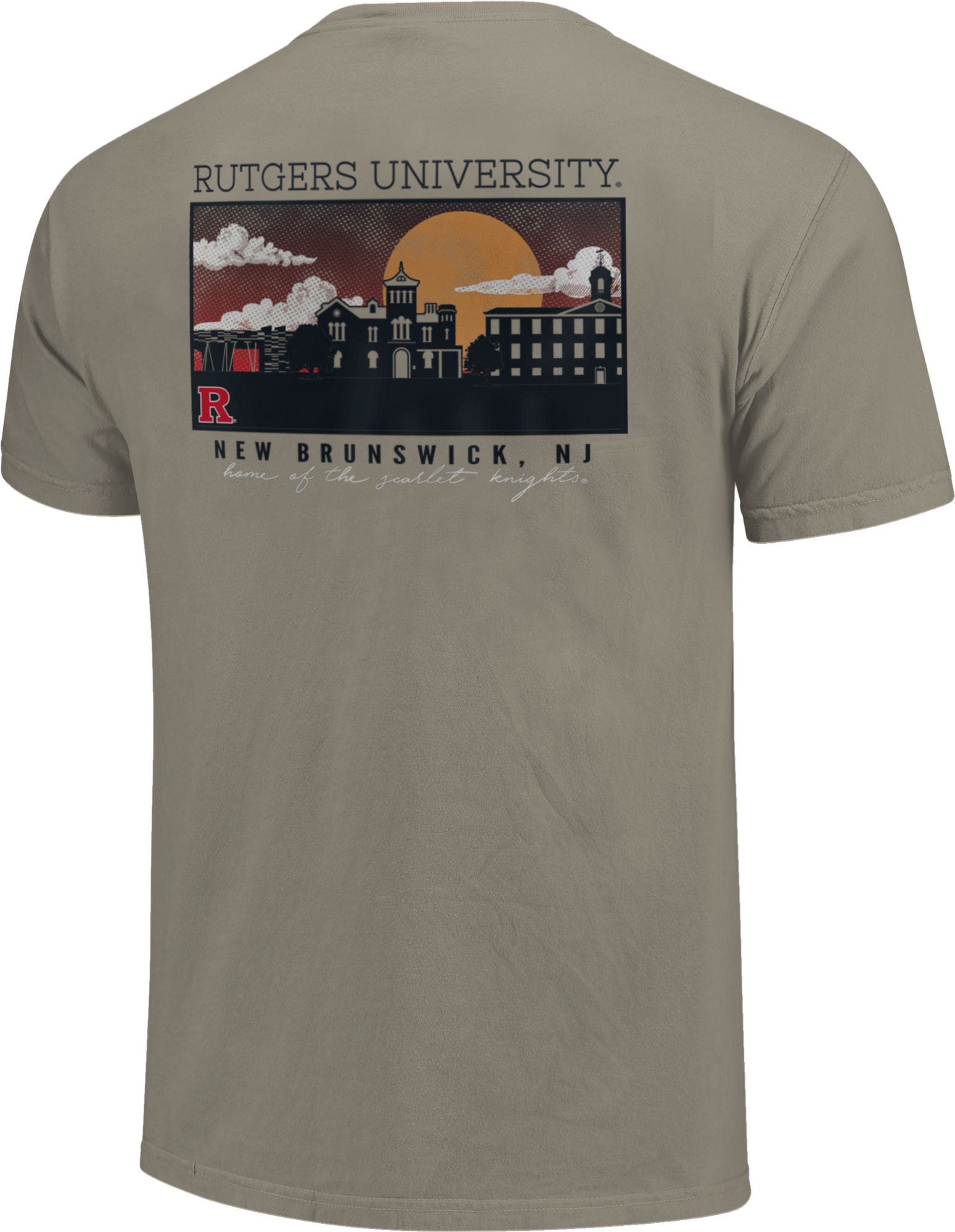 Image One Men's Rutgers Scarlet Knights Grey Campus Scene T-Shirt product image